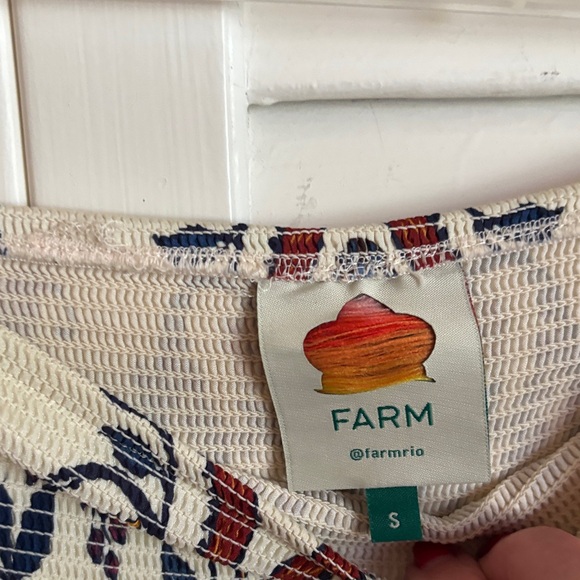 FARM Rio Cream Floral Midi Skirt with Blue, Pink & Mustard Accents - Picture 2 of 3